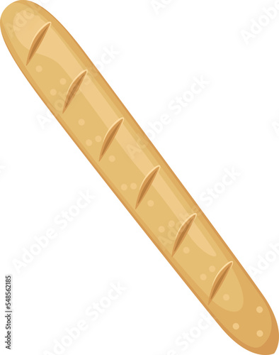 Bread stick icon. Cartoon baked snack product
