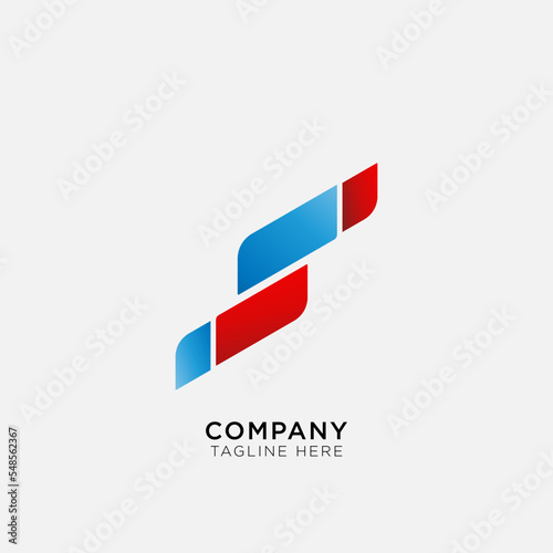 abstract logo with cut square box suitable for company