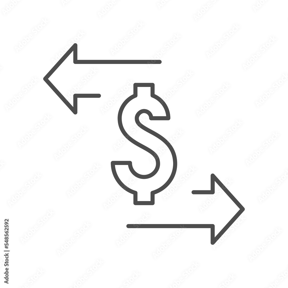 Money exchange line outline icon Money exchange line outline icon
