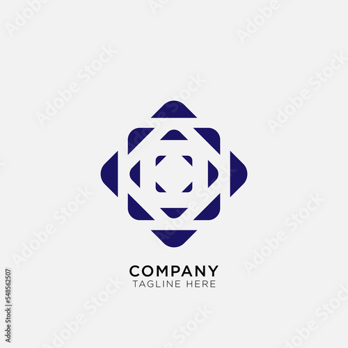 abstract logo with cut square box suitable for company
