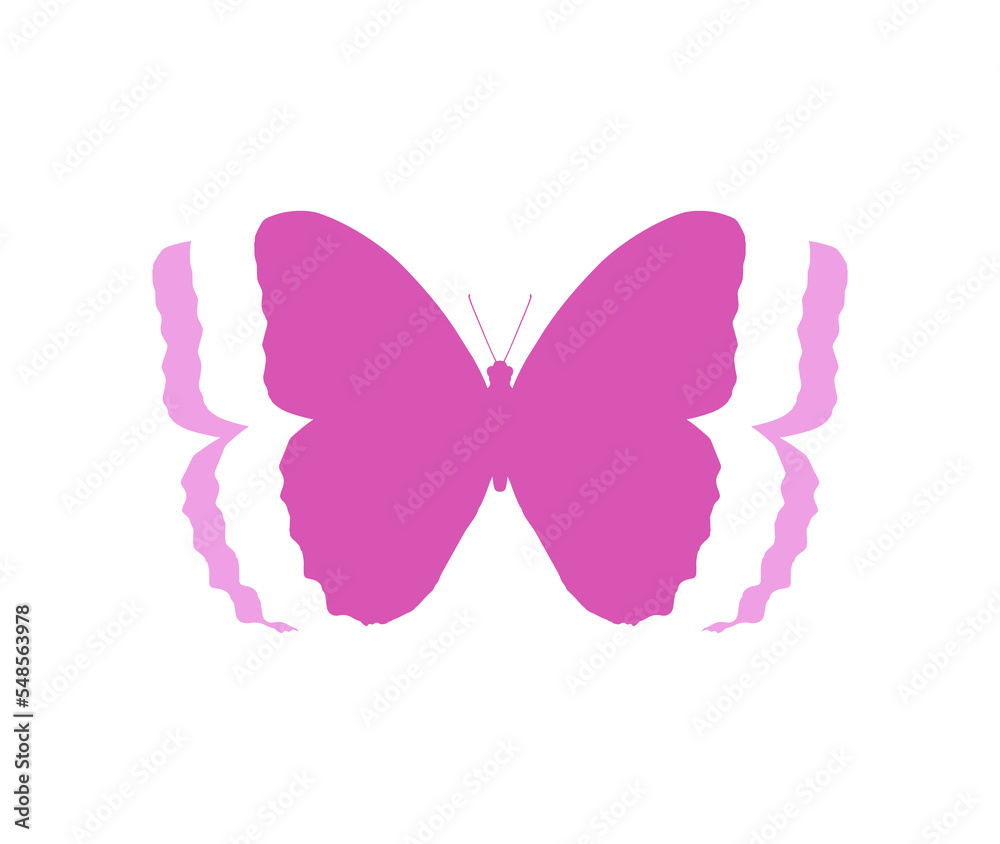 Pink butterfly flapping wings and flying. Pink butterfly flapping wings and flying.