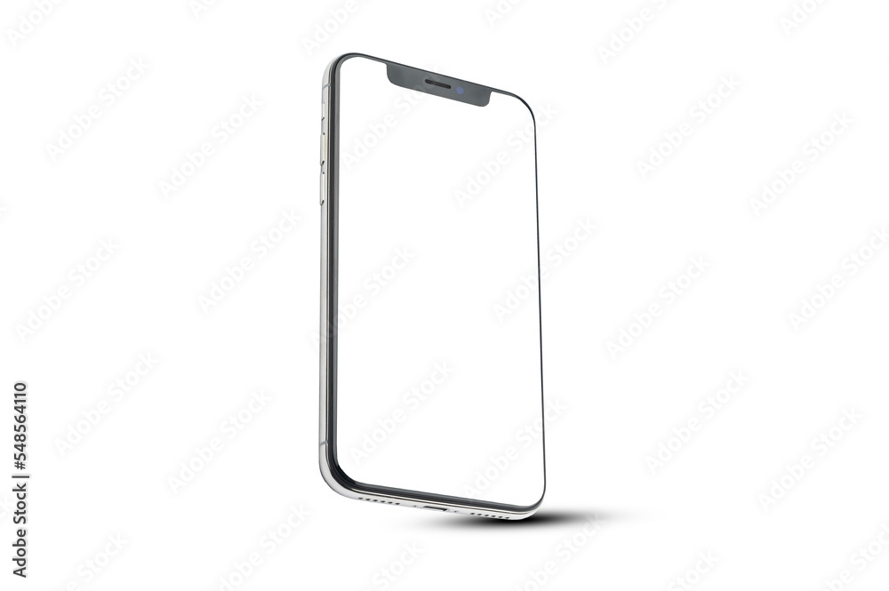 Mobile smart phone on white background technology, Mobile phone screen mockup design on isolate with clipping path Mobile smart phone on white background technology, Mobile phone screen mockup design on isolate with clipping path
