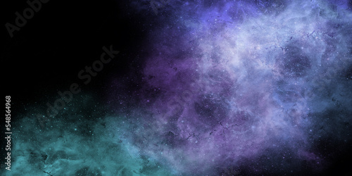 Black Space and blue Galaxy Art & Illustration