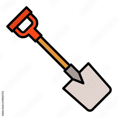 Shovel Filled Line Icon