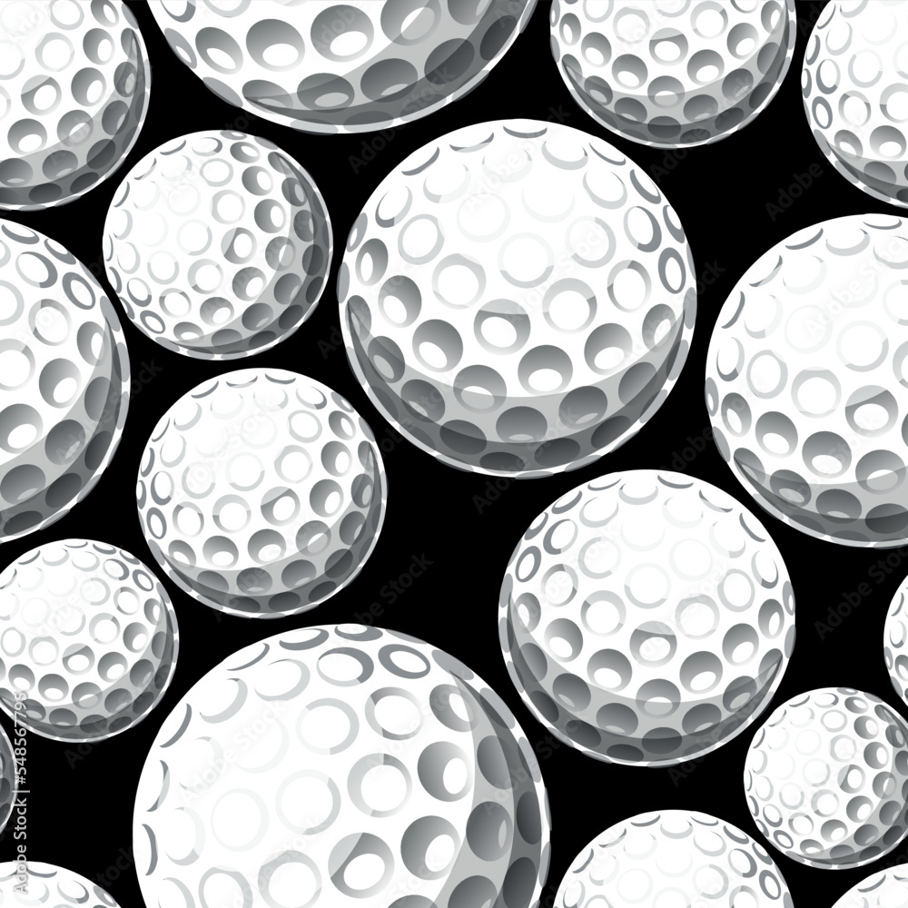 Golf wallpaper design vector image. Repeating tile background of golf ball seamless pattern texture. Golf wallpaper design vector image. Repeating tile background of golf ball seamless pattern texture.