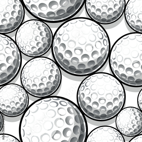 Golf balls seamless pattern vector image. Golf repeating tile background wallpaper texture design.