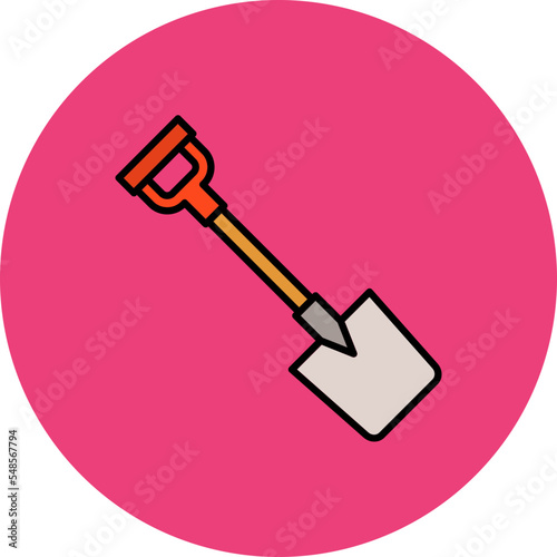 Shovel Multicolor Circle Filled Line Icon