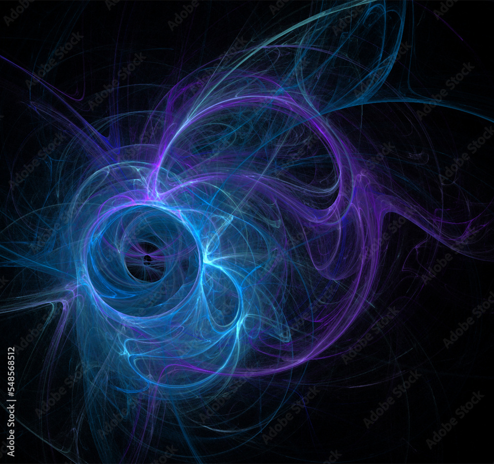 illustration of a blue space planet star system, color graphics, background
