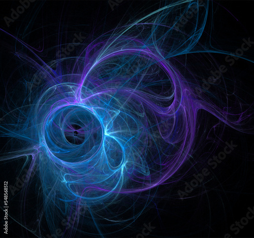 illustration of a blue space planet star system, color graphics, background