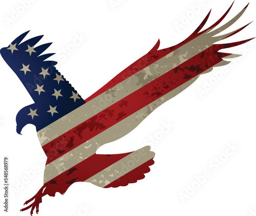 American eagle with USA flags