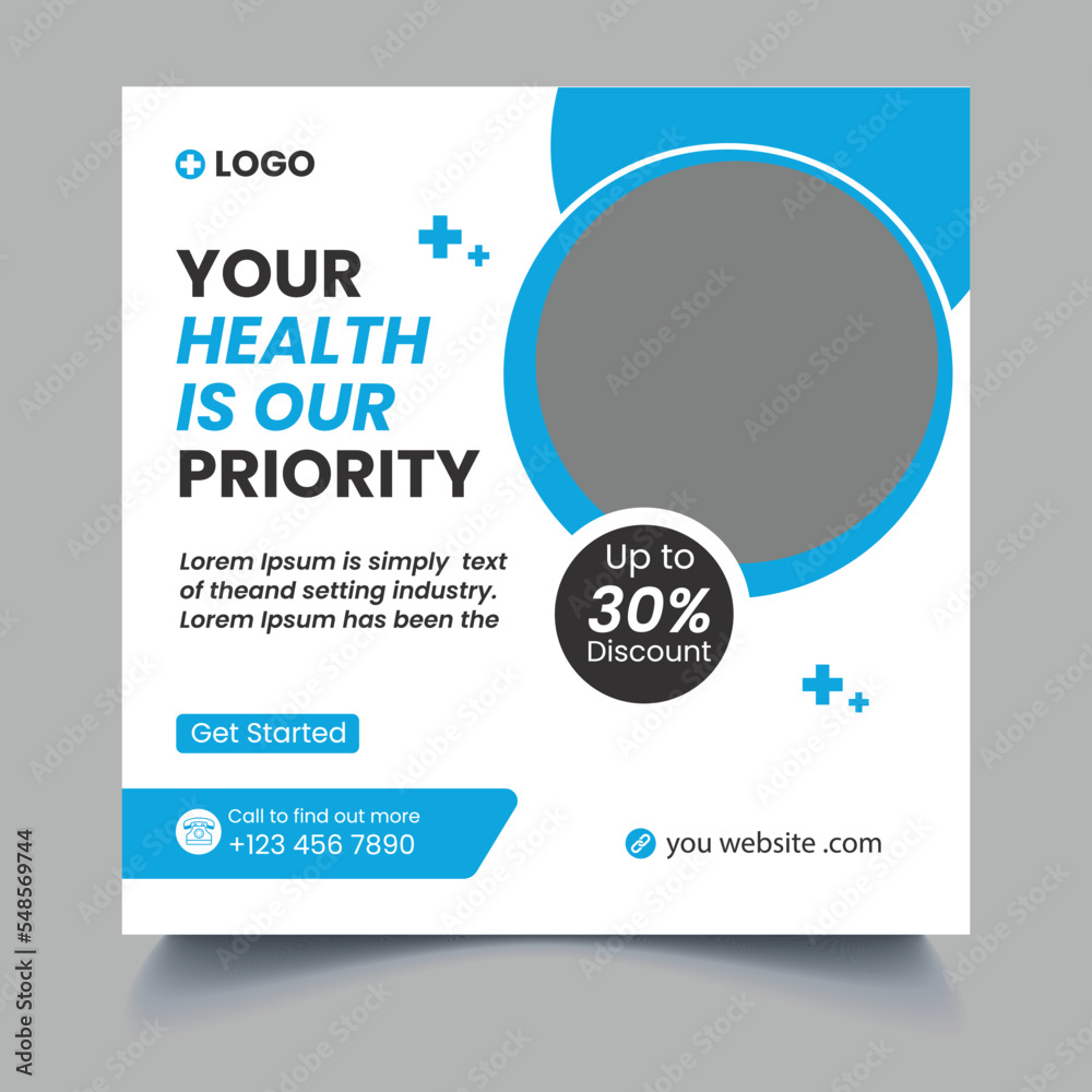 medical social media post design template medical social media post design template