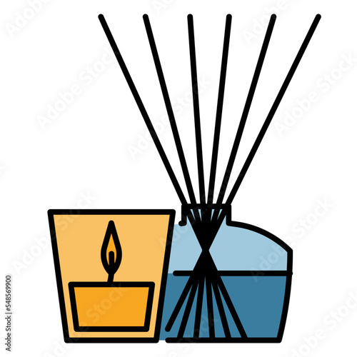 aroma candle line icon