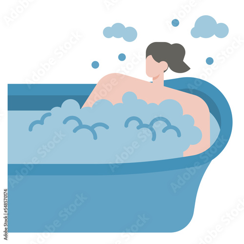 warm bath flat icon