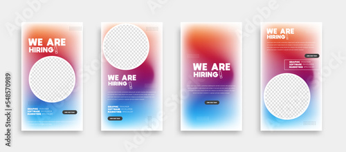 We are hiring set of social media post banner template background