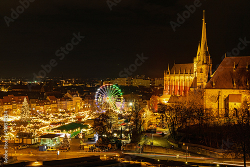 christmas market on the cathedral square in Erfurt