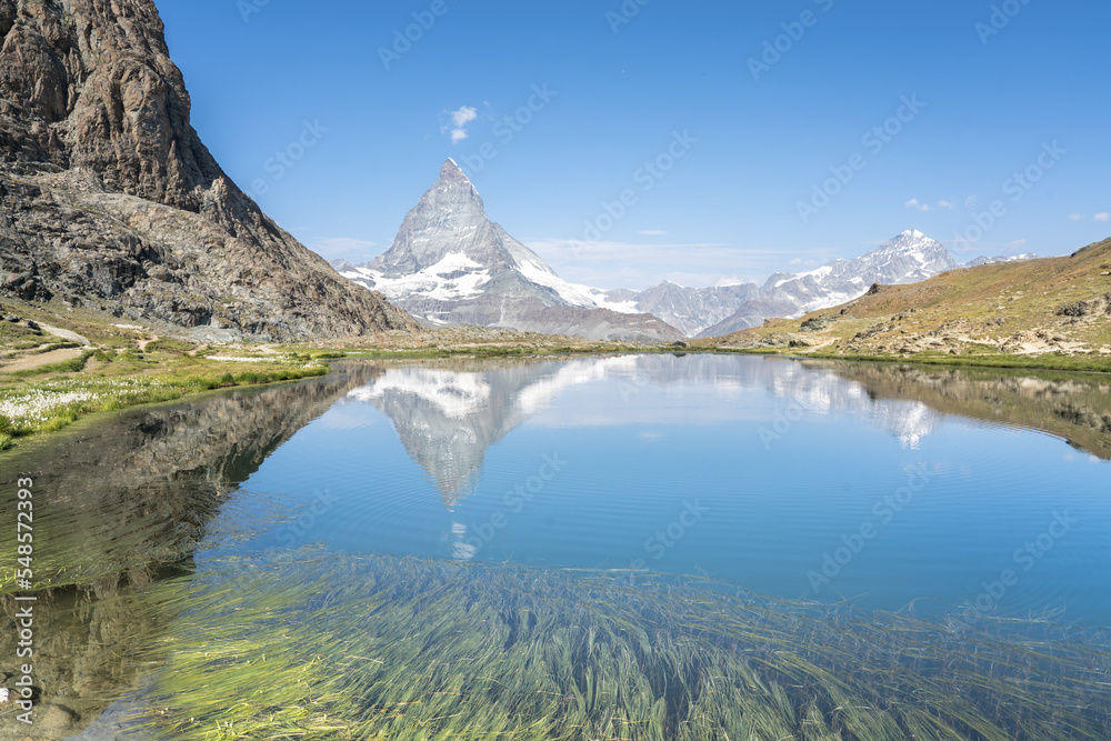 Matterhorn reflection in Riffelsee, Zermatt, Switzerland