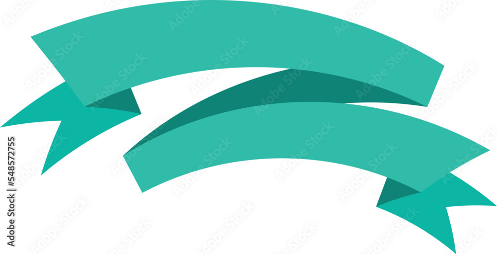 Ribbon label. Folded paper banner. Decorative element