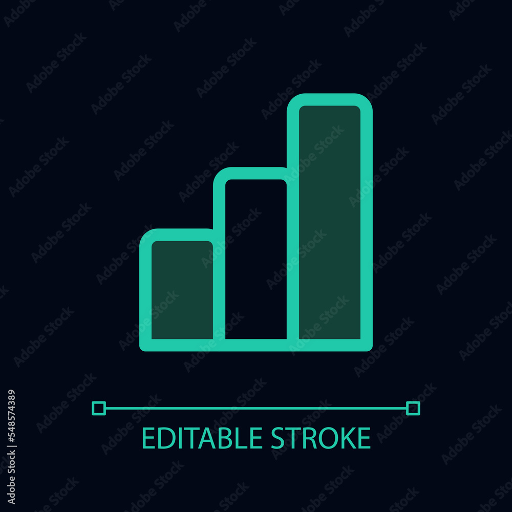 Bar chart pixel perfect glassmorphism ui icon for dark theme. Data research. Color filled line element with transparency. Isolated vector pictogram for night mode. Editable stroke. Arial font used Bar chart pixel perfect glassmorphism ui icon for dark theme. Data research. Color filled line element with transparency. Isolated vector pictogram for night mode. Editable stroke. Arial font used