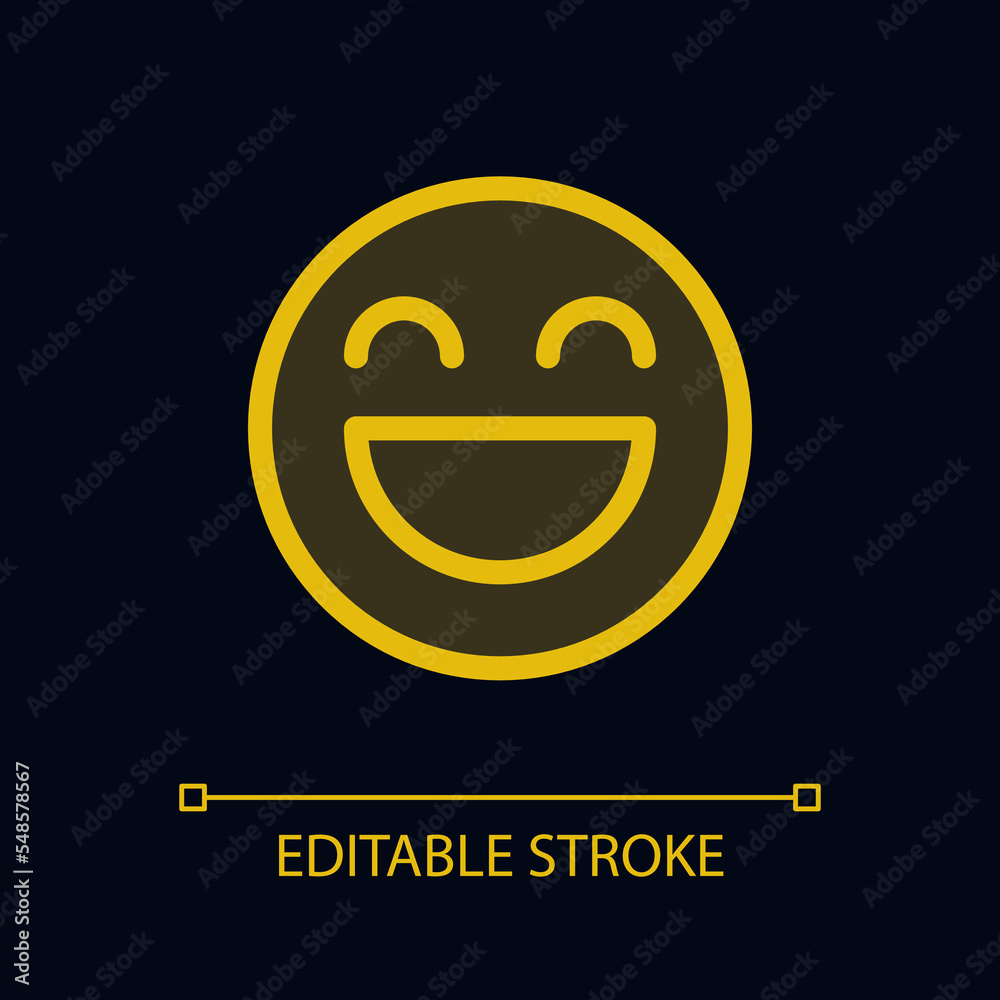 Laughing emoji pixel perfect glassmorphism ui icon for dark theme ...