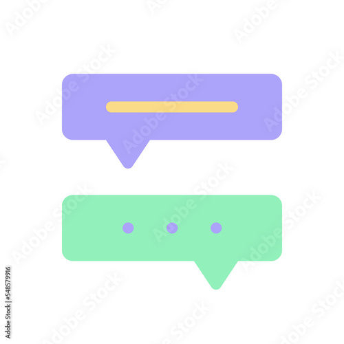 Communication with chat bot flat color ui icon. Automated communication. Bilingual dialogue. Simple filled element for mobile app. Colorful solid pictogram. Vector isolated RGB illustration
