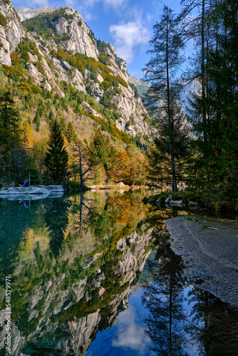 Fototapeta Naklejka Na Ścianę i Meble -  Fresh alpine river in Mello's and Masino's Valley, Lombardy northern Italy Alps