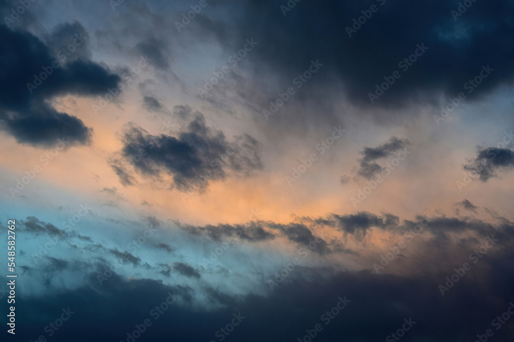Photo of the evening sky with storm clouds