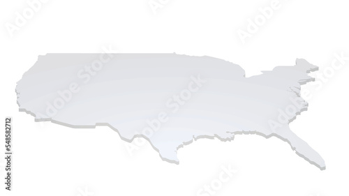 USA map 3D perspective view. vector illustration