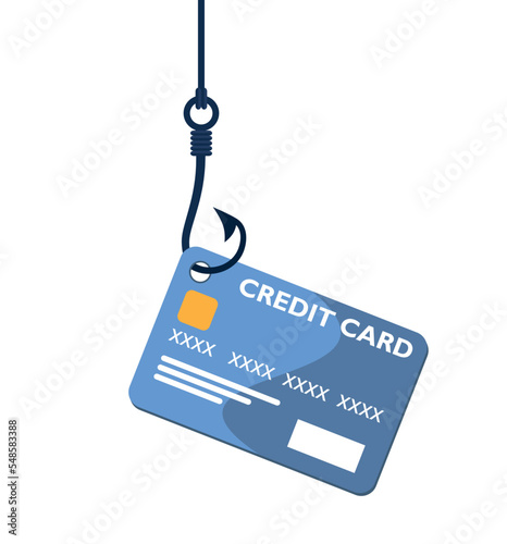 Credit card fraud, theft of bank data - isolated flat vector illustration.