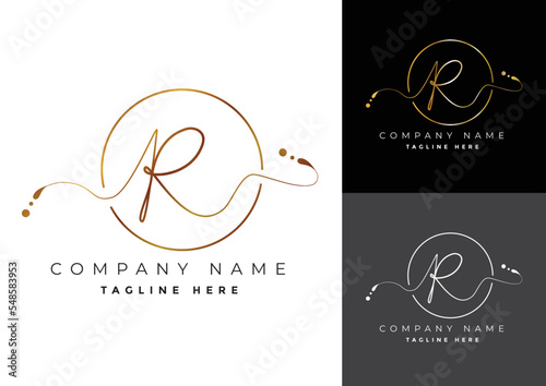 Letter R premium handwritten signature logo