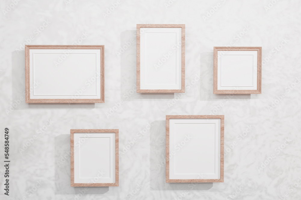 3d illustration five blank mockup frame 3d illustration five blank mockup frame