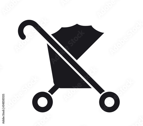 Stroller pushchair pram vector icon