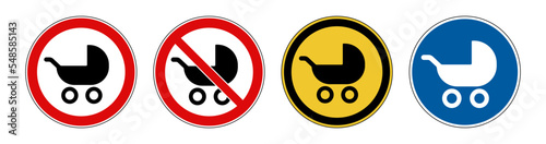 Stroller pushchair pram vector sign