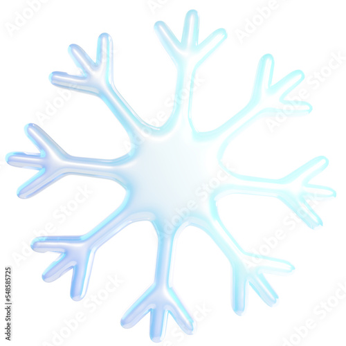 Snowflake 3d render png design.