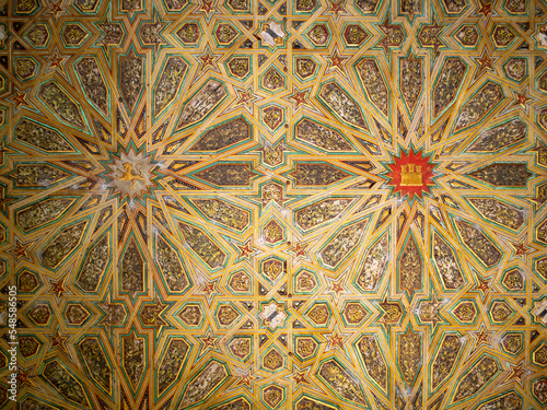 Inlaid wooden ceiling of the Alcazar of Seville