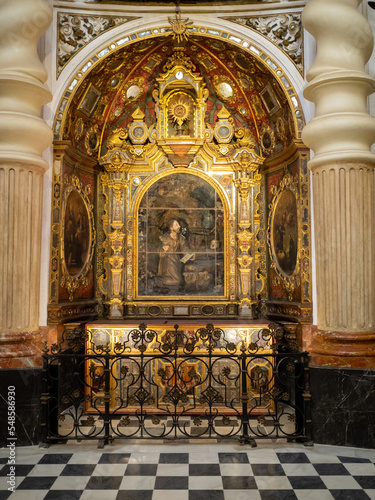Photo Church of Saint Louis of France baroque altarpiece of Saint Ignatius of Loyola
