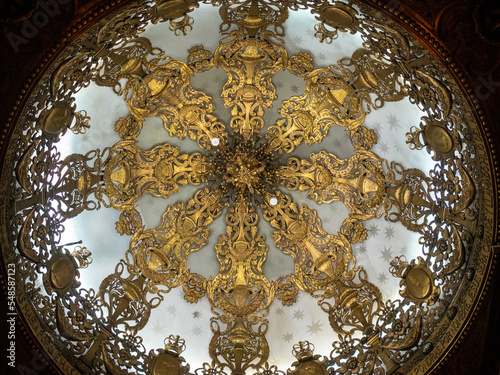 Goldsmith work of the interior of the dome from the high altar of Basilica de la Macarena, Seville photo