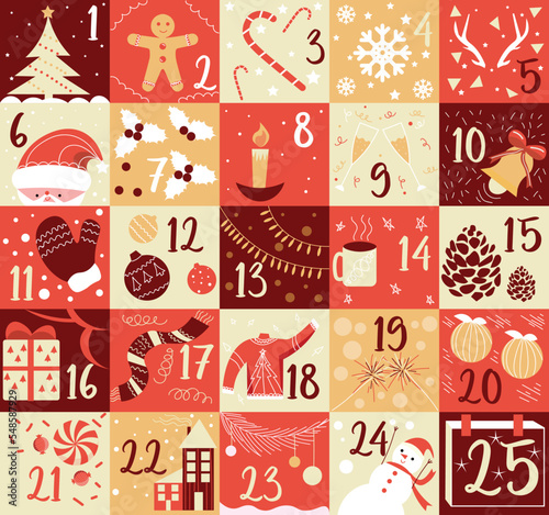 Mockup of beautiful advent calendar