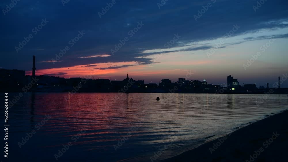 Nice evening Kiev city view from left coast of Dnipro river at summer sunset time Nice evening Kiev city view from left coast of Dnipro river at summer sunset time