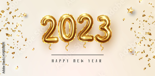 Happy new year background with golden 2022