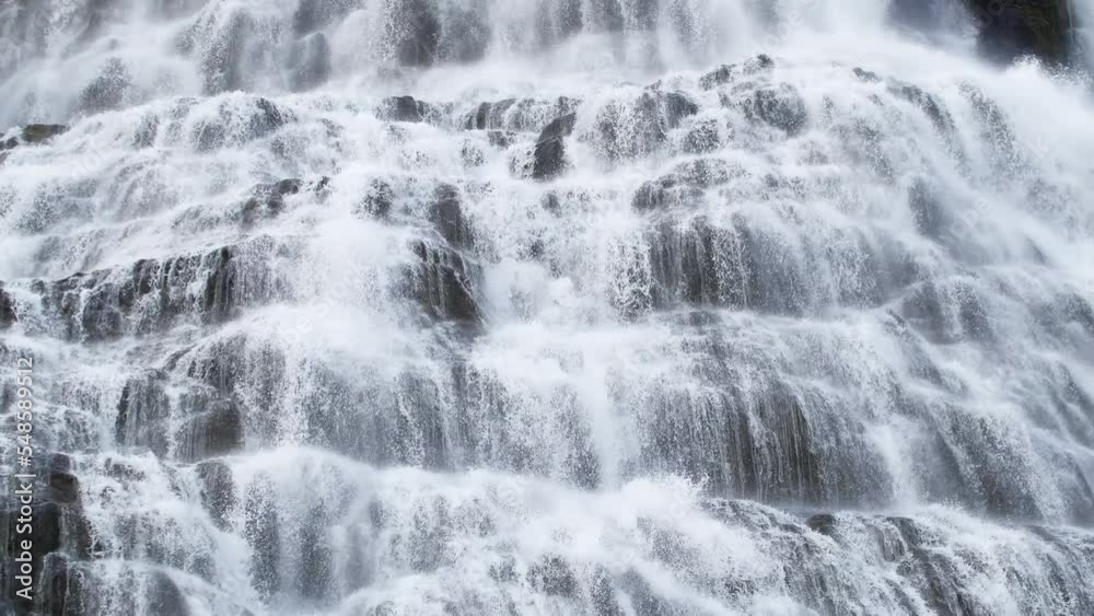 Powerful Dynjandi Waterfall in Slow motion Beautiful Iceland Nature Landscape Powerful Dynjandi Waterfall in Slow motion Beautiful Iceland Nature Landscape