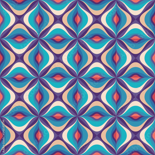 Decorative seamless pattern design. Geometric artistic background. Art-deco retro vintage style. Vector illustration.