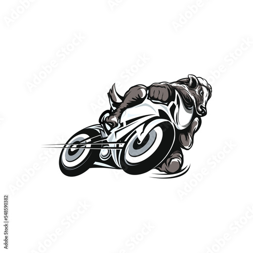 motorcycle on black badger illustration