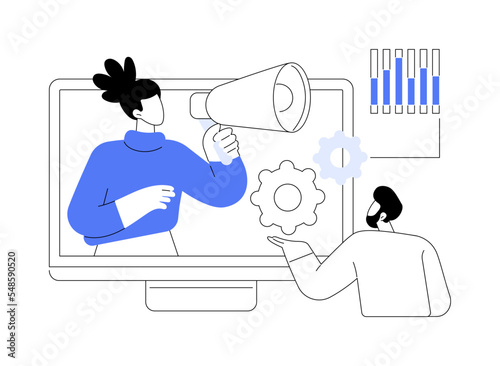 Marketing meetup abstract concept vector illustration.