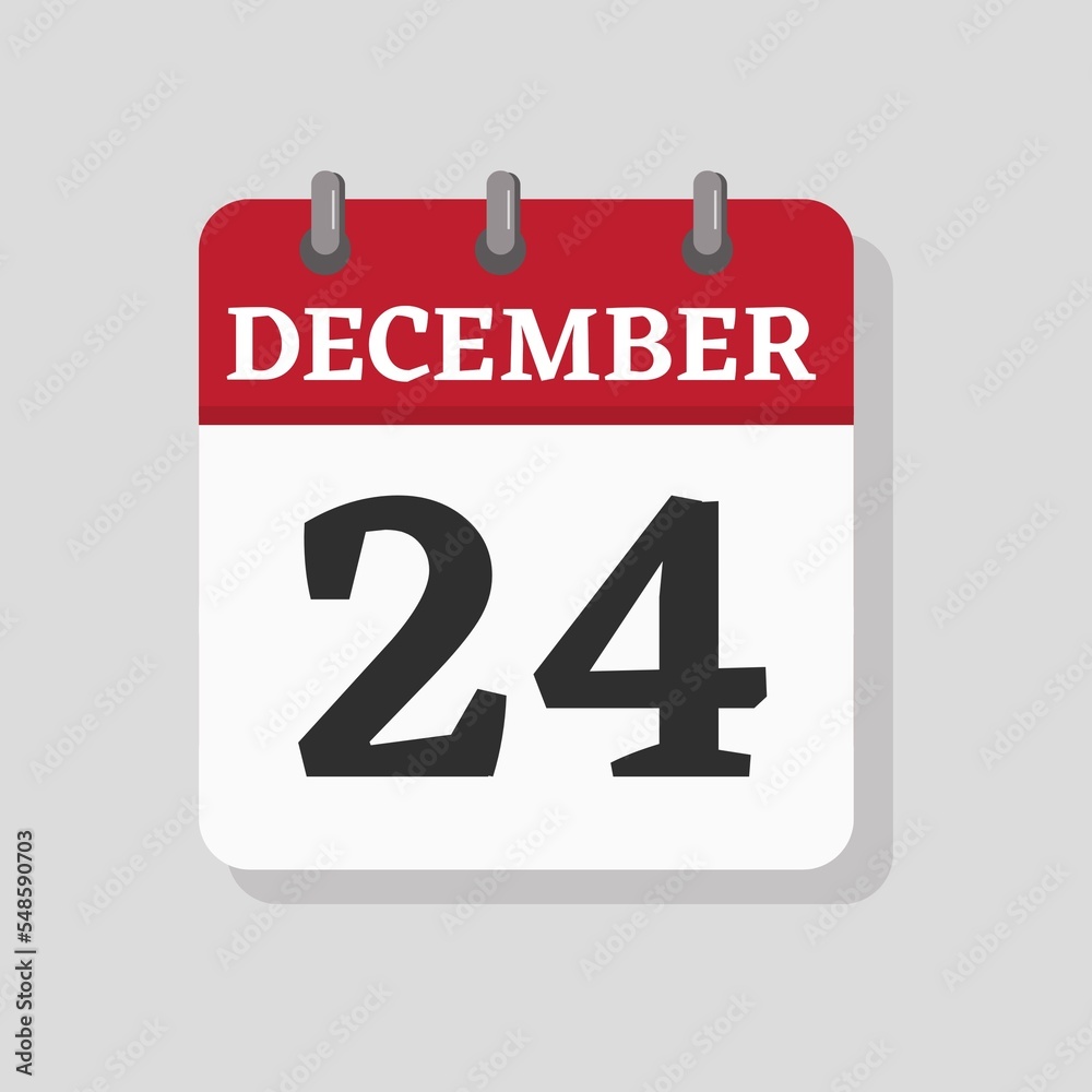December 24 date visible on a page a day organizer calendar December 24 date visible on a page a day organizer calendar