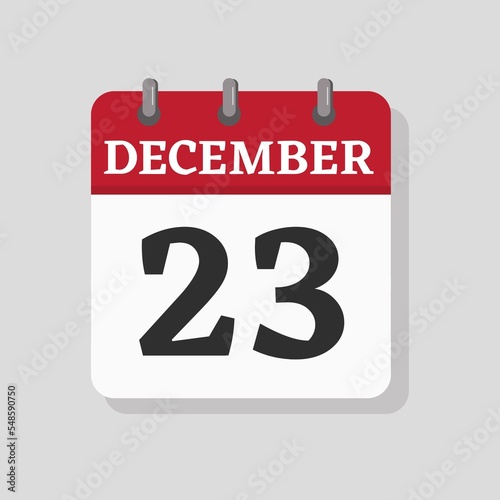 December 23 date visible on a page a day organizer calendar