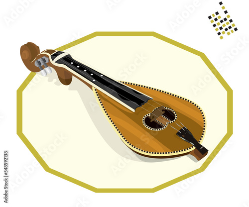 Cretan lira - a pear-shaped three-stringed bowed musical instrument