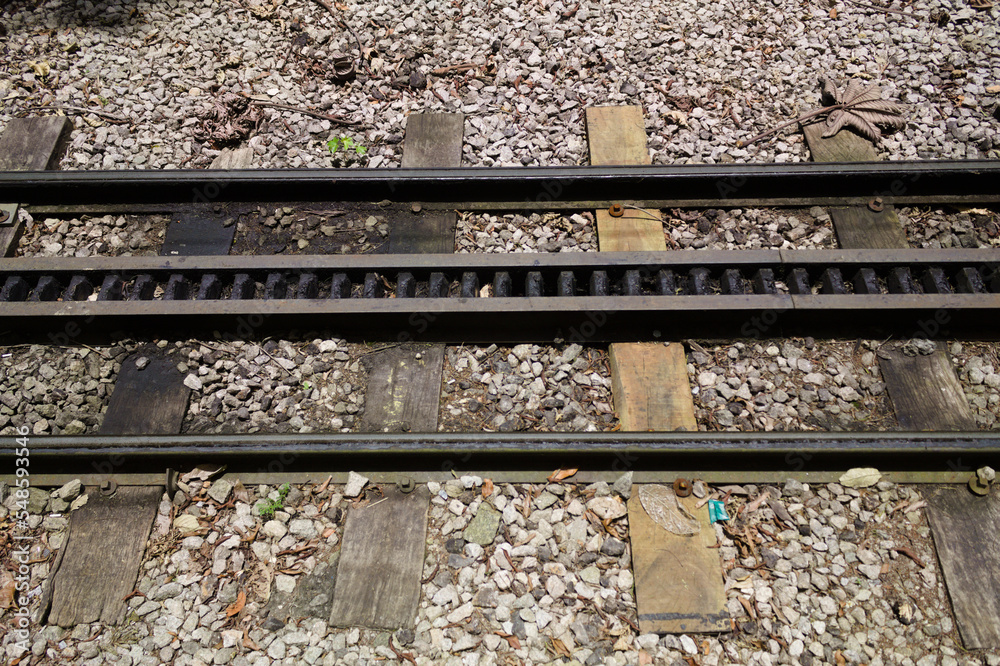 Train track on Corcovado Rio de Janeiro Brazil