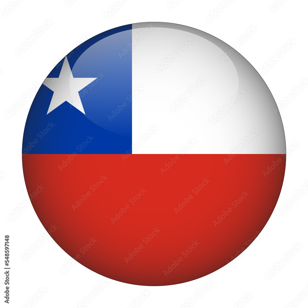 Chile 3D Rounded Flag with Transparent Background Chile 3D Rounded Flag with Transparent Background