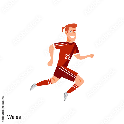 Wales Soccer Player Vector Illustration © fabiobiondopro