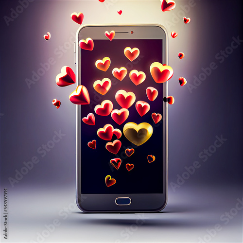 Smartphone and hearts